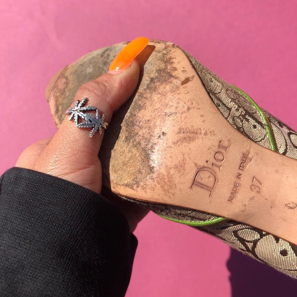 Christian Dior SZ 7 Vintage Rasta Booties Shoes - Picture 3 of 6